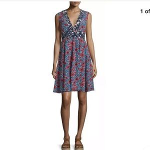Rebecca Taylor Lindsey dress 100% silk floral 12